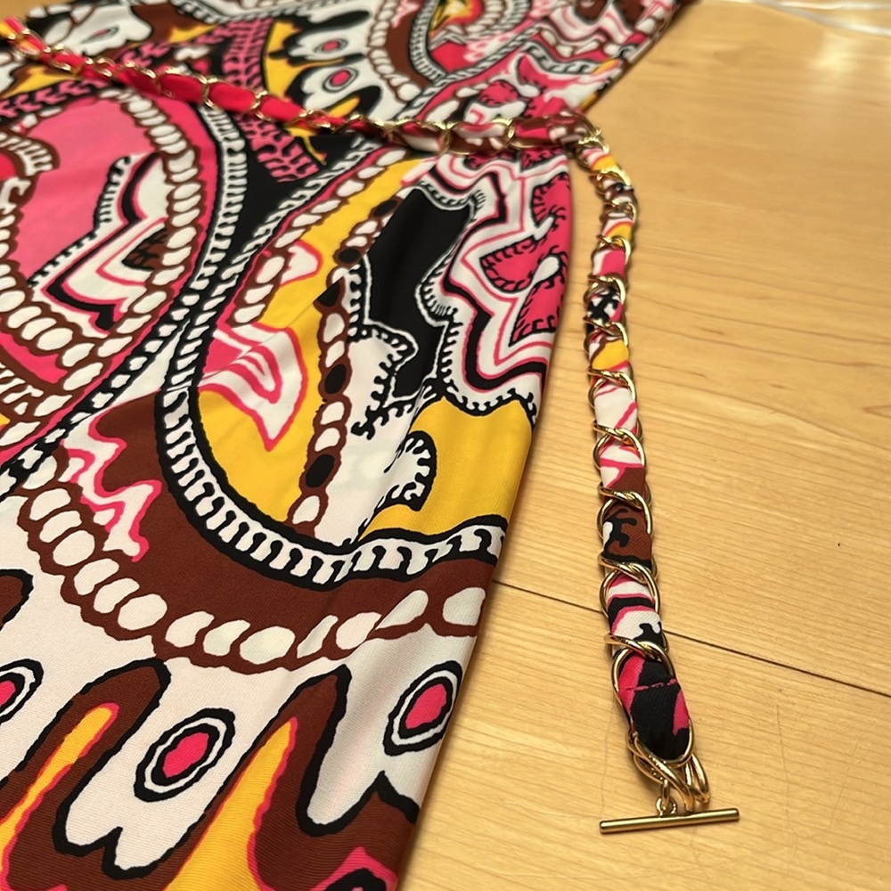 Cache Pink and White Paisley Print Maxi Dress - Sz M - Picture 9 of 16